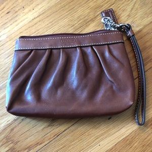 Coach brown wristlet